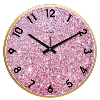 

Nordic Simple Sparkling Wall Clock Creative Living Room Bedroom Silent Fashion Wall Watch Metal Light Luxury Mute Quartz Clock