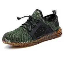 Мужская обувь из вулканизированной сетки; светильник с носком; дышащие прочные кроссовки для работы с прокалыванием