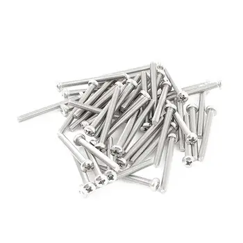 

New 50 pieces M3 x 30 mm Cross round screw silver head bolts