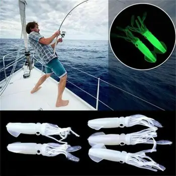 

4pcs 10cm 8g Fishing Saltwater Soft Fishing Lures Octopus Squid Luminous Noctilucent Lures Bait Glow Ocean Night Fishing Lure