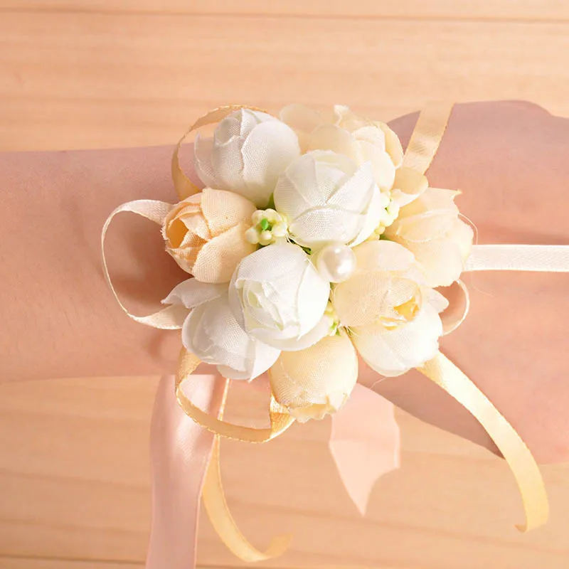 1 шт./бусины в форме цветов брошь цветок браслет подружки невесты шелковый браслет аксессуары свадебные аксессуары