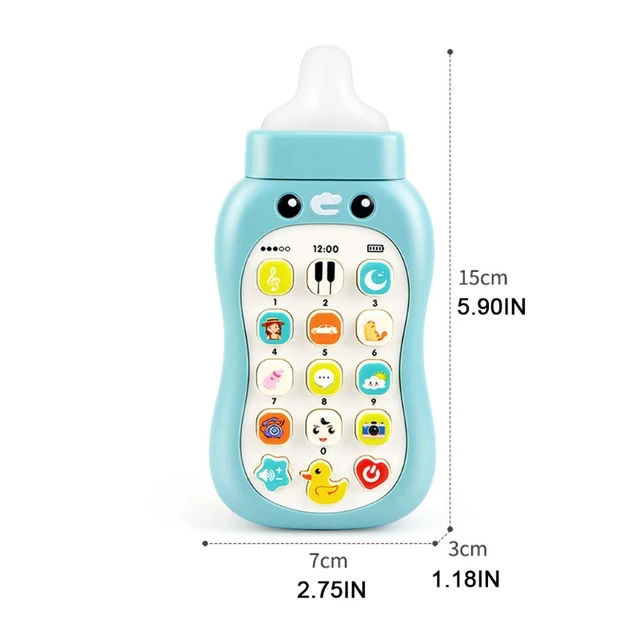 Intelligent Education Cell Phone Musical Bottle Toy, Baby Nibble Pacifier Simulation Bottle for 1+ Years Old Boys Girls 2