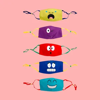 

Dust cover Childrens Washable Quick dry Reusable Cartoon Print Protector Breathable Face Comfortable and soft Fashion Mask 5pcs
