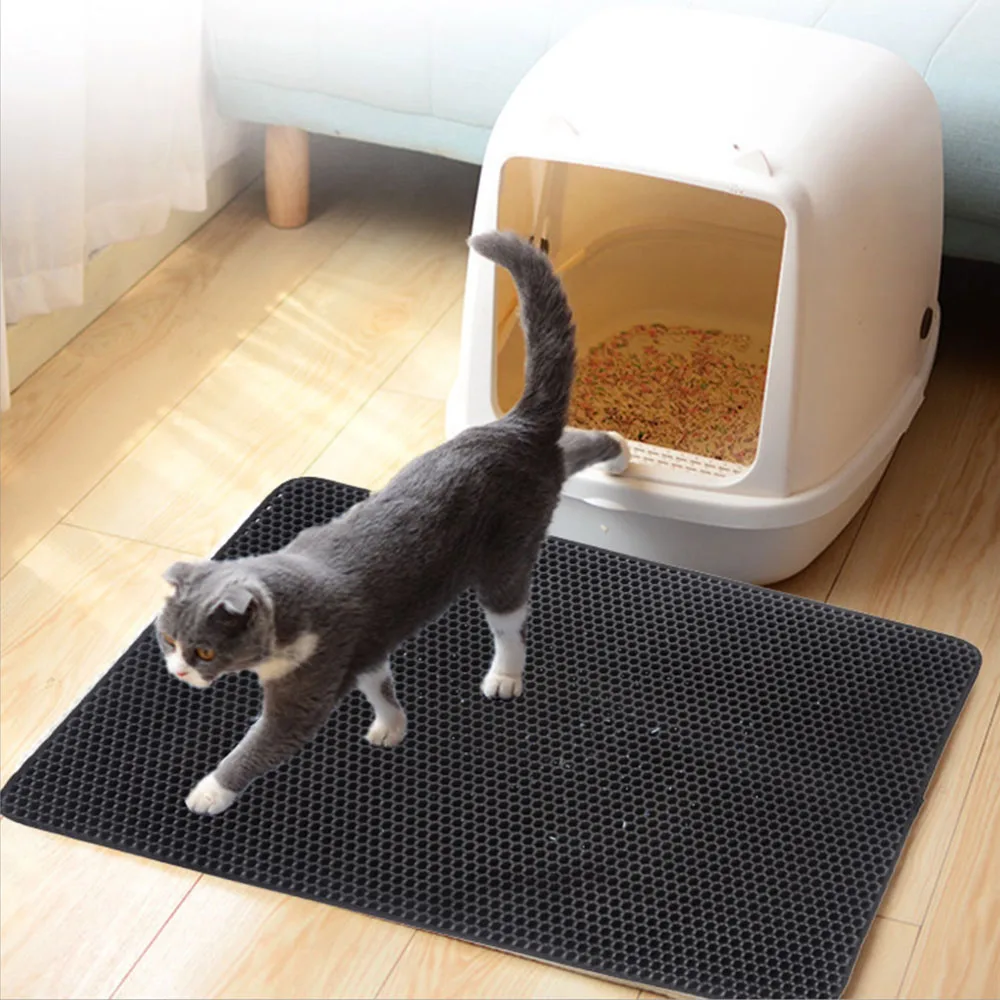 $8.36 Dropship 4 Sizes Cat Litter Mat EVA Double-Layer Cats Litter Trapper Mats with Bottom Layer House Cat Bed Cats Supplies Mat