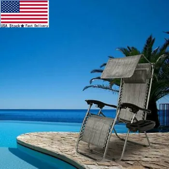 

Zero Gravity Folding Patio Lounge Beach Chairs w/ Canopy Cup Holder