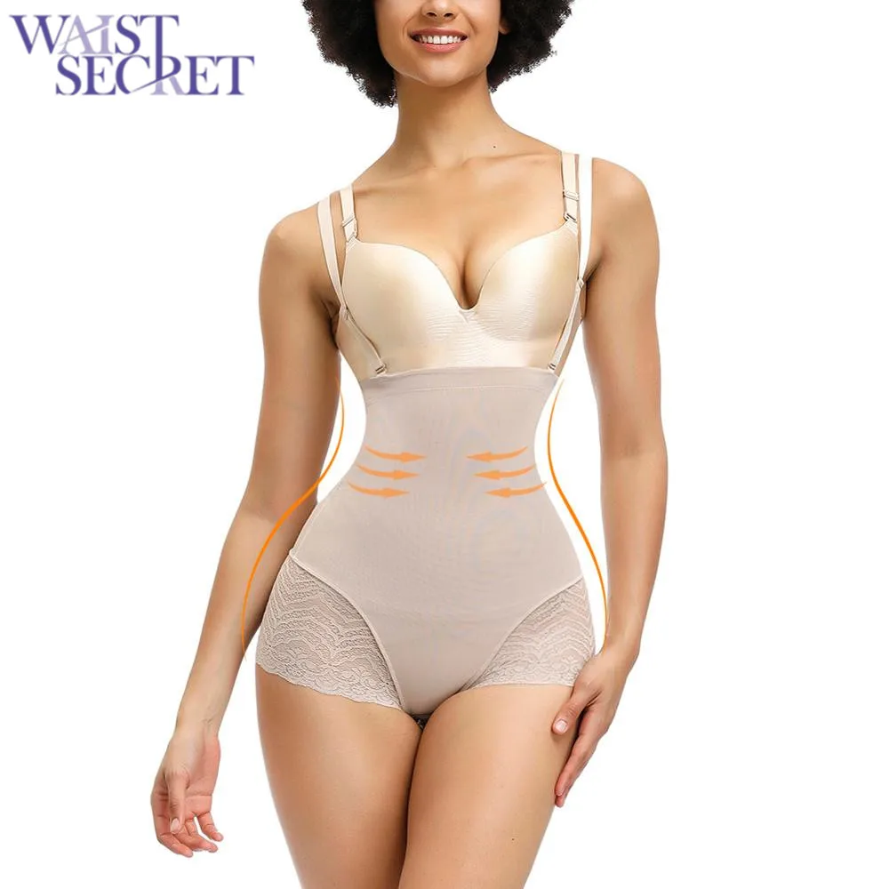 WAIST SECRET Women Body Shaper Slimming Waist Trainer Corset Shapewear Sexy Lace Postpartum Recovery Butt Lifter Underpants