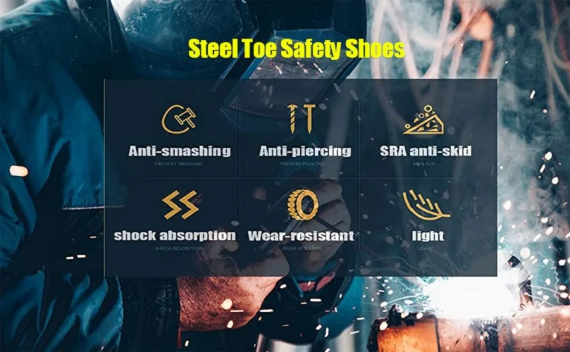 Safety Shoes Men for Work Safety Boots Steel Toe Shoes Protective Work Shoes Puncture Proof Boots Men Indestructible Work Shoes