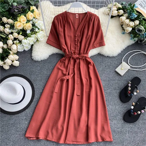 Модное весеннее новое летнее длинное платье миди с v-образным вырезом vestido de festa вечернее Бандажное женское повседневное элегантное платье с высокой талией Vestidos - Цвет: XH--449 Orange Red