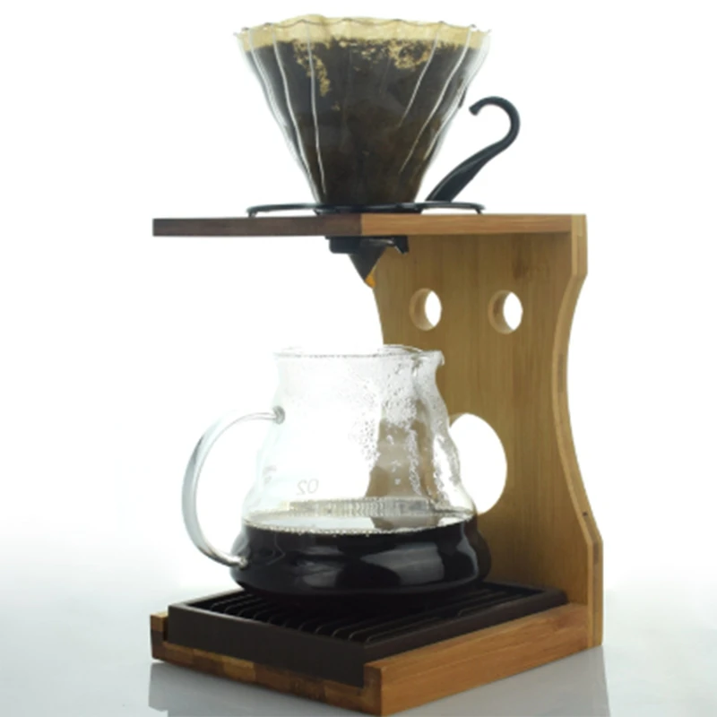 

Bamboo V60 Brewing Stand Barista Coffee Dripper Stand Holder Rack