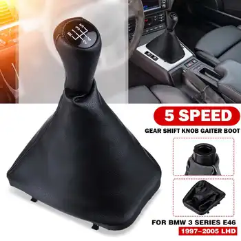 

5 Speed Manual Gear Shift Knob Gaiter Boot Cover Shifter Lever Handle Stick For BMW 3 Series E46 1997-2005