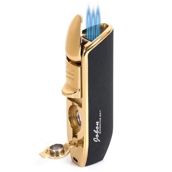 

Jobon Metal Jet Butane Pipe Lighter Gas Triple Torch Turbo Windproof Cigar Lighter Gadgets For Men Carrying A Cigar Cutter
