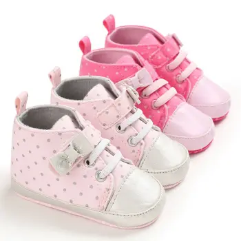 

Fashion Baby Boys Girls First Walkers Shoes Polka Dot Print Sneakers Soft Sole Crib Kids Newborn Infant