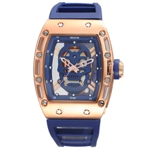 

Creative Quartz Watch Skull Military Sports Mens watches 3D Frosted Dial Wristwatch Relogio Silicone Strap Watches Reloj Hombre