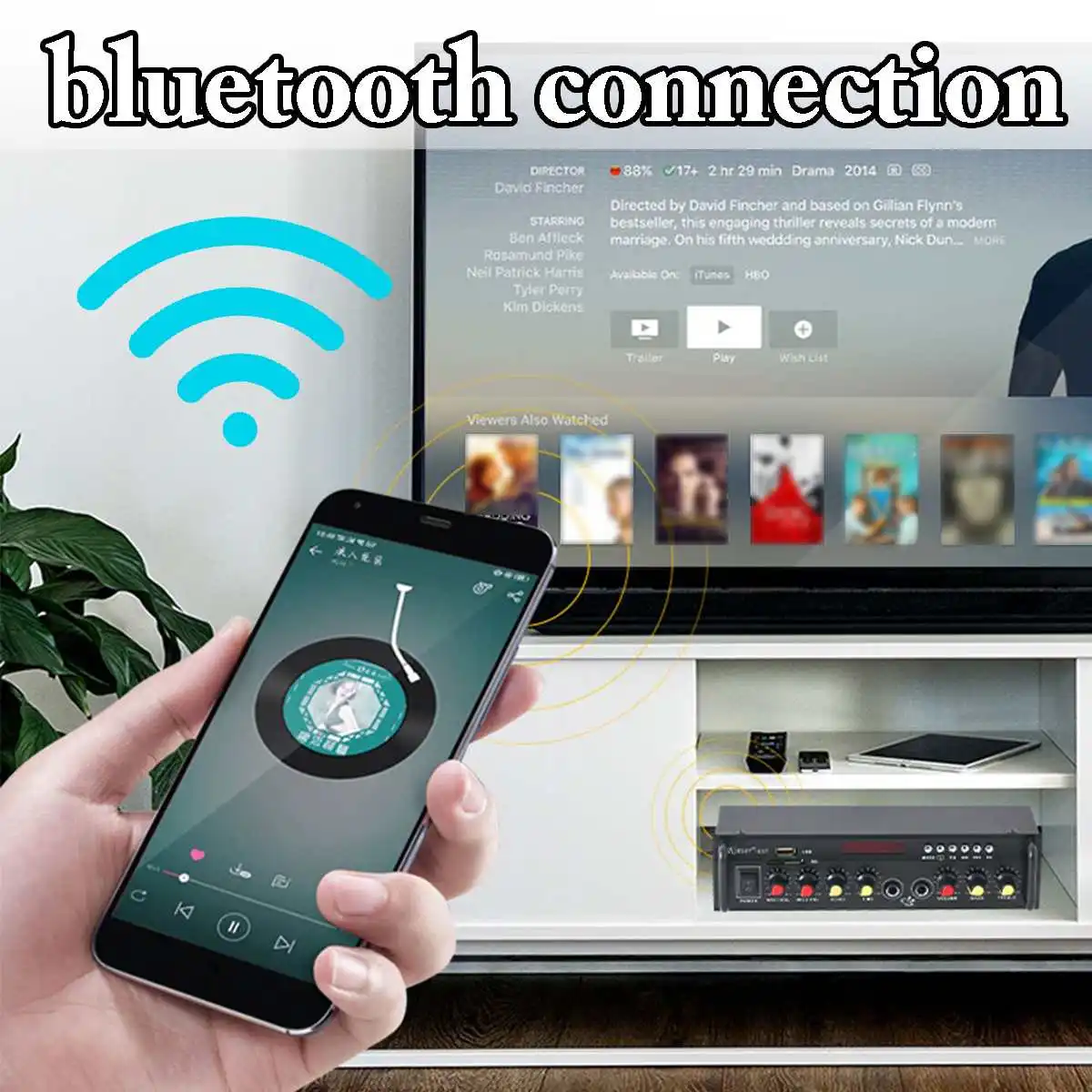 12/220V 2CH 600 Вт Мини HIFI Цифровой bluetooth аудио Мощность усилитель Проекторы для домашнего кинотеатра автомобильный FM Радио стерео плеера