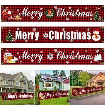 

QIFU Christmas Ornaments Merry Christmas Banner Christmas Decorations for Home Outdoor Store Banner Flag Pulling 2020 Natal Neol
