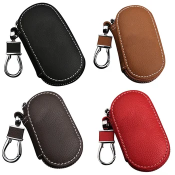 

Women Keychain Covers Men Key Holder Leather Car Key Wallets Housekeeper Keys Organizer Zipper Key Case Bag Unisex Pouch Purse