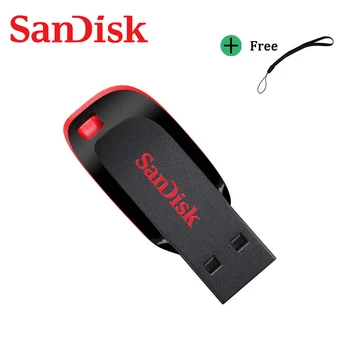 SanDisk 100% Original Cruzer Blade CZ50 USB Flash Drive 128GB 64GB 32GB 16GB Pen Drive USB 2,0 disco memoria Pendrive Stick