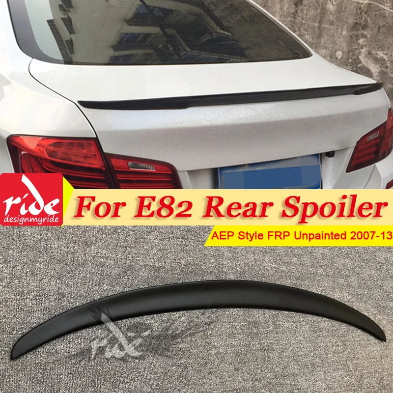 

E82 Rear Trunk Spoiler Wing Lip FRP Unpainted Black P Style Fits For BMW 3 Series 118i 120i 125i 130i 135is Spoiler Wing 2012-17
