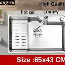 Квартира кухонный Одиночная раковина в форме корыта, высокое качество, можно стирать овощи vogue нержавеющей стали 304 Лидер продаж 65x43 см для ухода за ребенком для мам