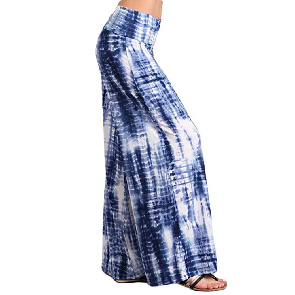 FREE OSTRICH Casual Wide Leg Pants Women Beach Split Sexy Summer Trousers Female Floral Printed Capris Ladies Girls 808