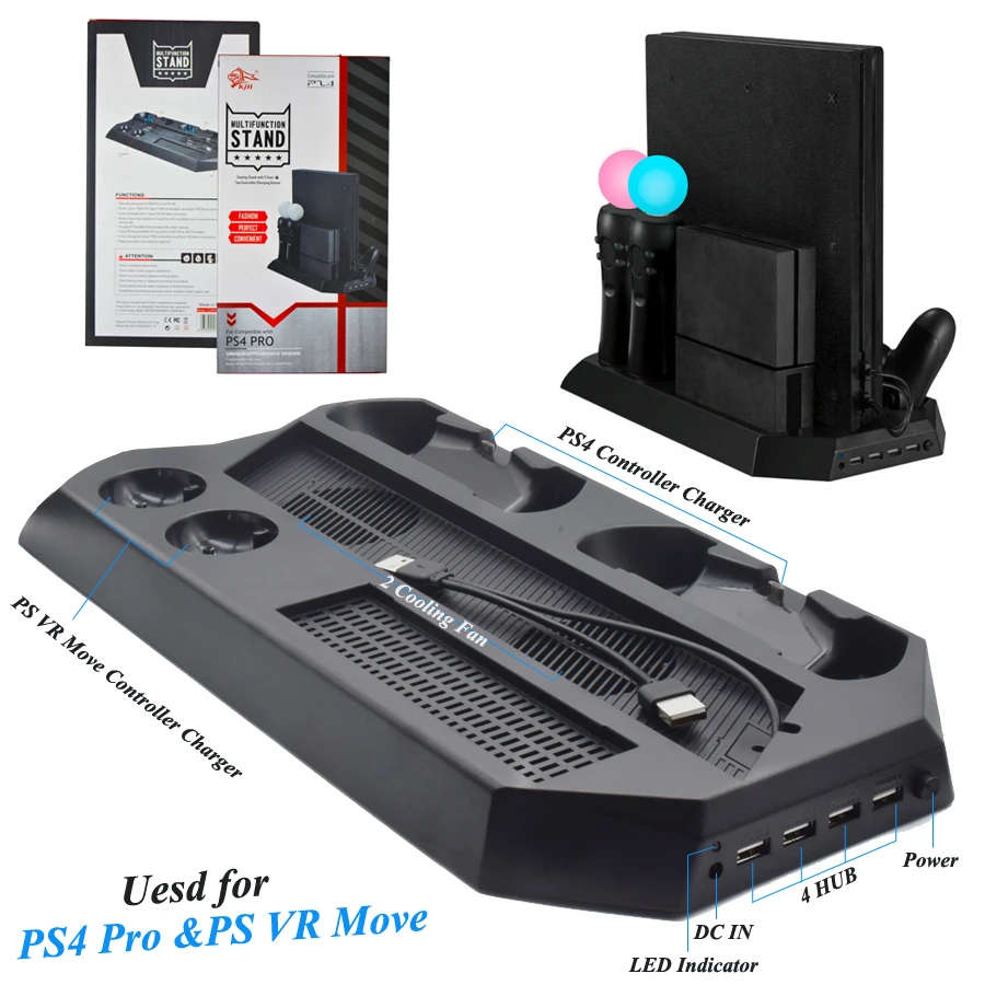 Вертикальный охлаждающий вентилятор PS4 Pro PS VR с вертикальной подставкой