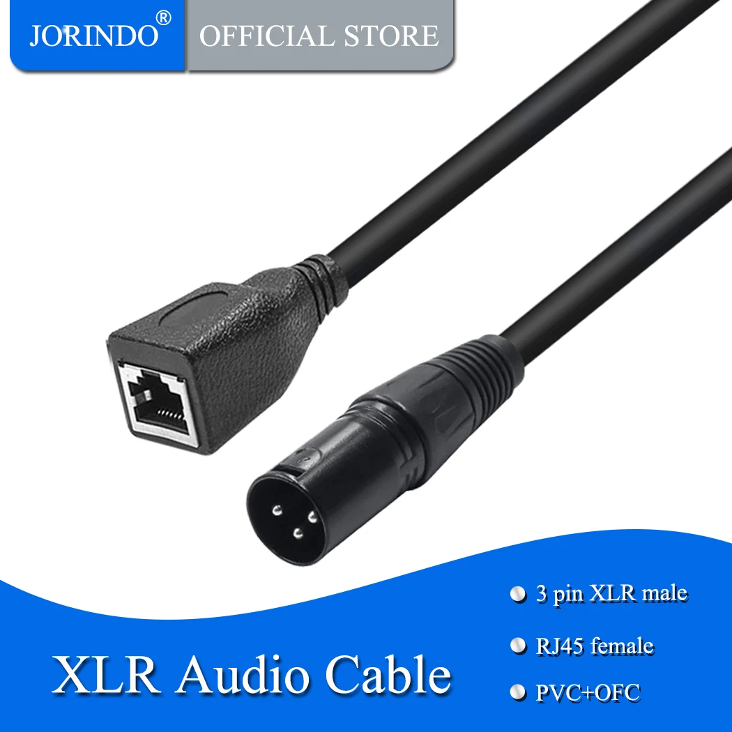 Jorinдо 0 3 м/футов XLR кабель передачи аудиосигнала штекер RJ45 гнездовой сетевой