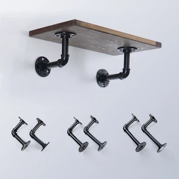 

KINMADE 2 PACK Pipe Shelf Brackets Wall Mounted Floating Shelf Decor Pipe