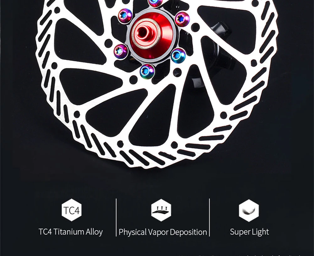 RISK 12Pcs M5x10MM Bicycle Disc Brake Rotor Fixing Bolts TC4 Titanium Bicycle MTB Road Bike Ultralight Brake Screw Cycling Acces