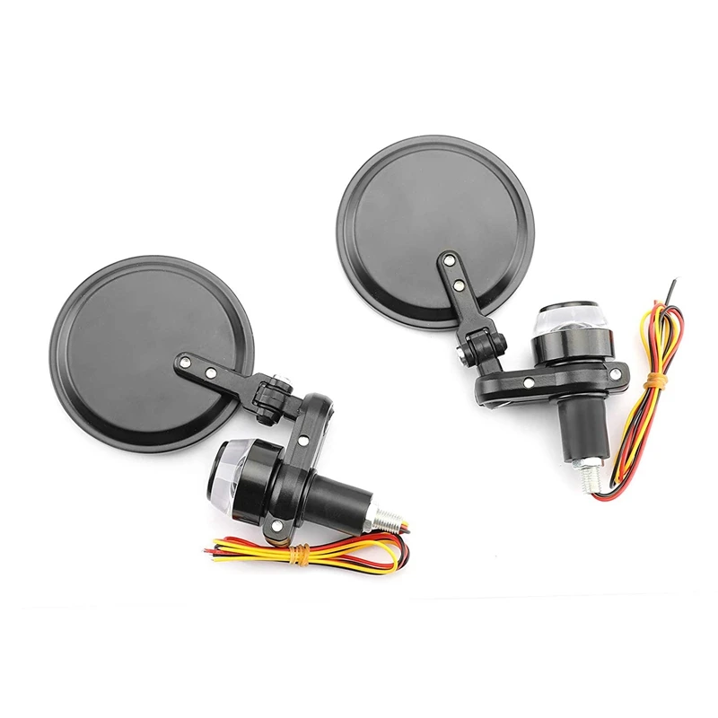 7/8 дюймов светодиодный указатель поворота на руль мотоцикла, торцевые зеркала, зеркало заднего вида для мотоцикла