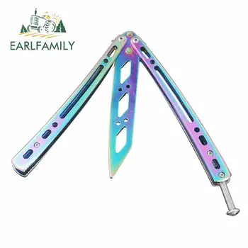 

EARLFAMILY 13cm x 10.8cm for Butterfly Knife Trainer Curved Camper Truck Decal JDM Accessories DIY Occlusion Scratch Car Sticker