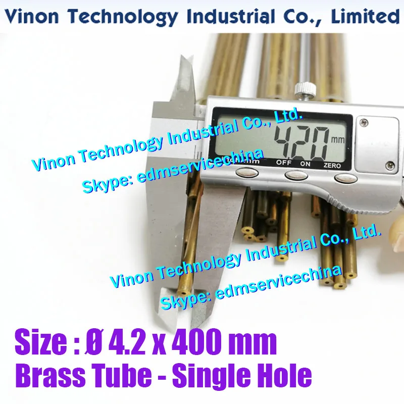 (30PCS/LOT) 4.2x400MM Brass Tube Single Hole type, EDM Brass Tubing  Electrode Single Channel Dia. 4.2mm 400mm Long for DRILL EDM