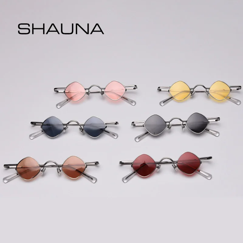 SHAUNA Retro Fashion Men Women Polarized Sunglasses Vintage Diamond Shaped Tint Lens Street Small Punk Style Glasses Shade