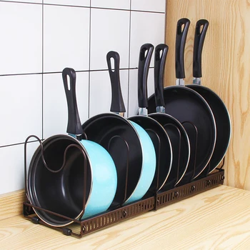 

1Pc Multi-Functional Pot Lid Holder Kitchen Storage Rack Iron Pot Lid Storage Rack Expandable Storage Shelf Kitchen Organizer