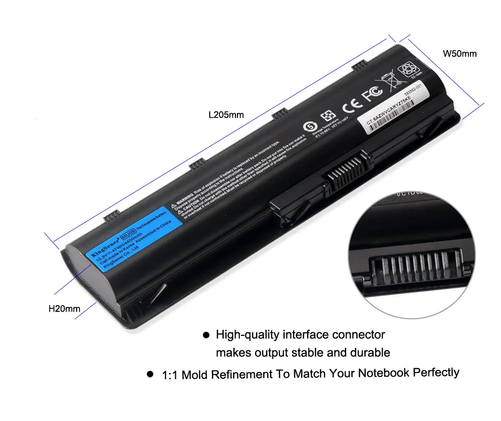 Kingsener Coréia Célula Nova Mu06 Bateria para hp 430 431 435 630 631 635 636 650 655 Cq32 Cq62 G32 G42 G72 G56 G62 g7 Dm4 593553001 - Imagem 4