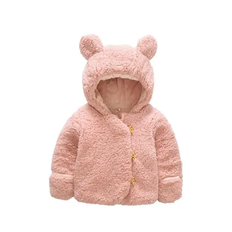 Детская теплая куртка; пальто с капюшоном для малышей 6-24 месяцев; куртки для новорожденных девочек; зимняя куртка; теплая детская куртка - Цвет: Pink