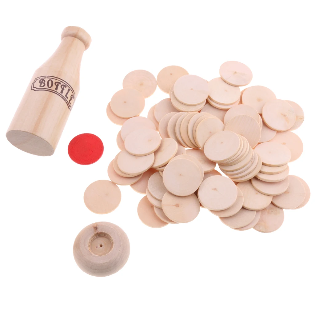 Kids' Children's Fun Board Game Match - Pile Up Wooden Cakes Above Bottle