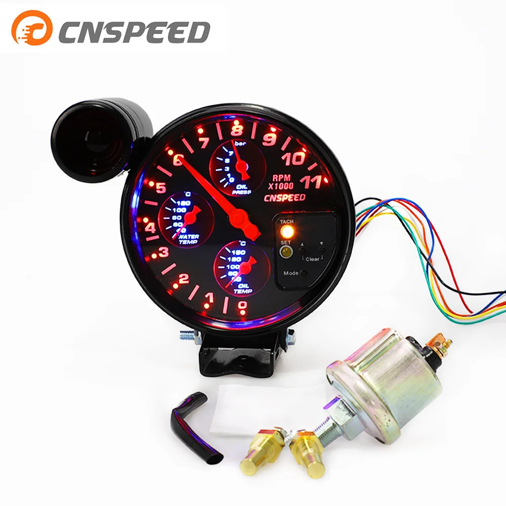 

12V Car Modified Instrument 5-Inch Universal Four-in-One Speedometer/Water Temperature/Oil Pressure