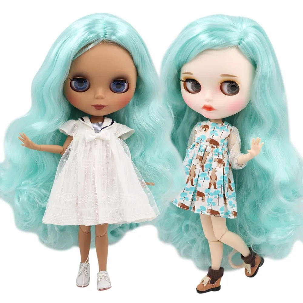 ICY 1/6 Blyth Кукла № 136/4268 синий смешанные волосы Обнаженная кукла, индивидуальные матовое лицо сустава/нормальное тело