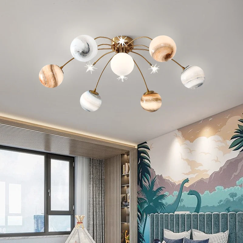 

Planet Chandelier Ceiling Lights Modern Minimalist Living Room Net Red Nordic Light Luxury Wandering Earth Bedroom Children's