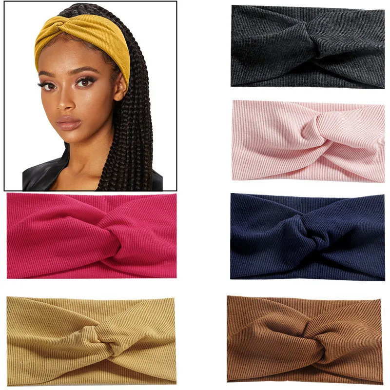 Fashion Criss Cross Headbands For Women Yoga Elastic Hair Bands Turban Sport Non Slip For Girls Headwraps Hair Accessories rhinestone gold coin elegant headbands bezel vintage hairbands women girls 2021 fashion hair hoop bands hair accessories