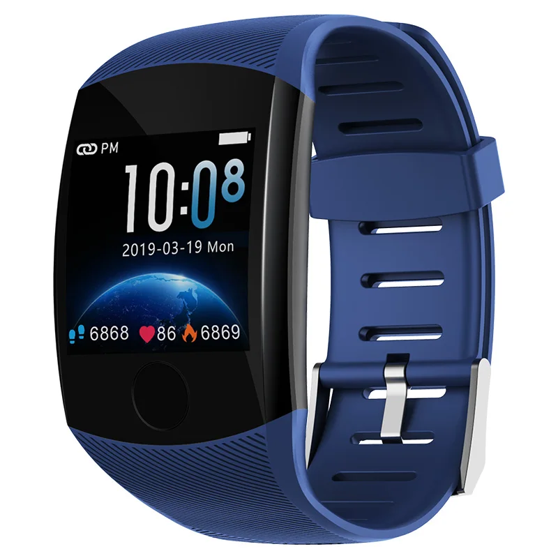 Q11 Смарт часы Водонепроницаемый Фитнес-браслет большой сенсорный экран сообщение напоминание сердце RateTime трекер активности браслет - Цвет: Синий