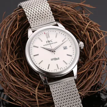 

IWC- New Automatic Mechanical Men women Watch Silver Blue Stainless Steel Transparent Sapphire Glass Glide AAA Watches 3621