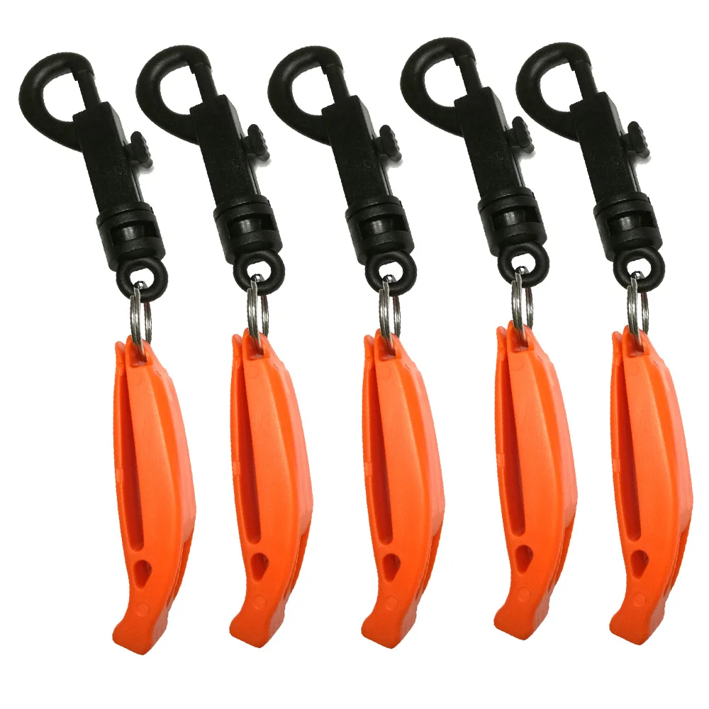 Safety Whistle With Snap Clip Emergency for Outdoor Camping Scuba Diving 