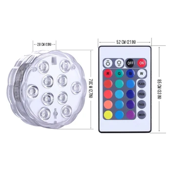 

Underwater LED Light Mini Pool Vase Light Remote Controlled RGB Submersible Light Battery Operated Garden Party Decoration