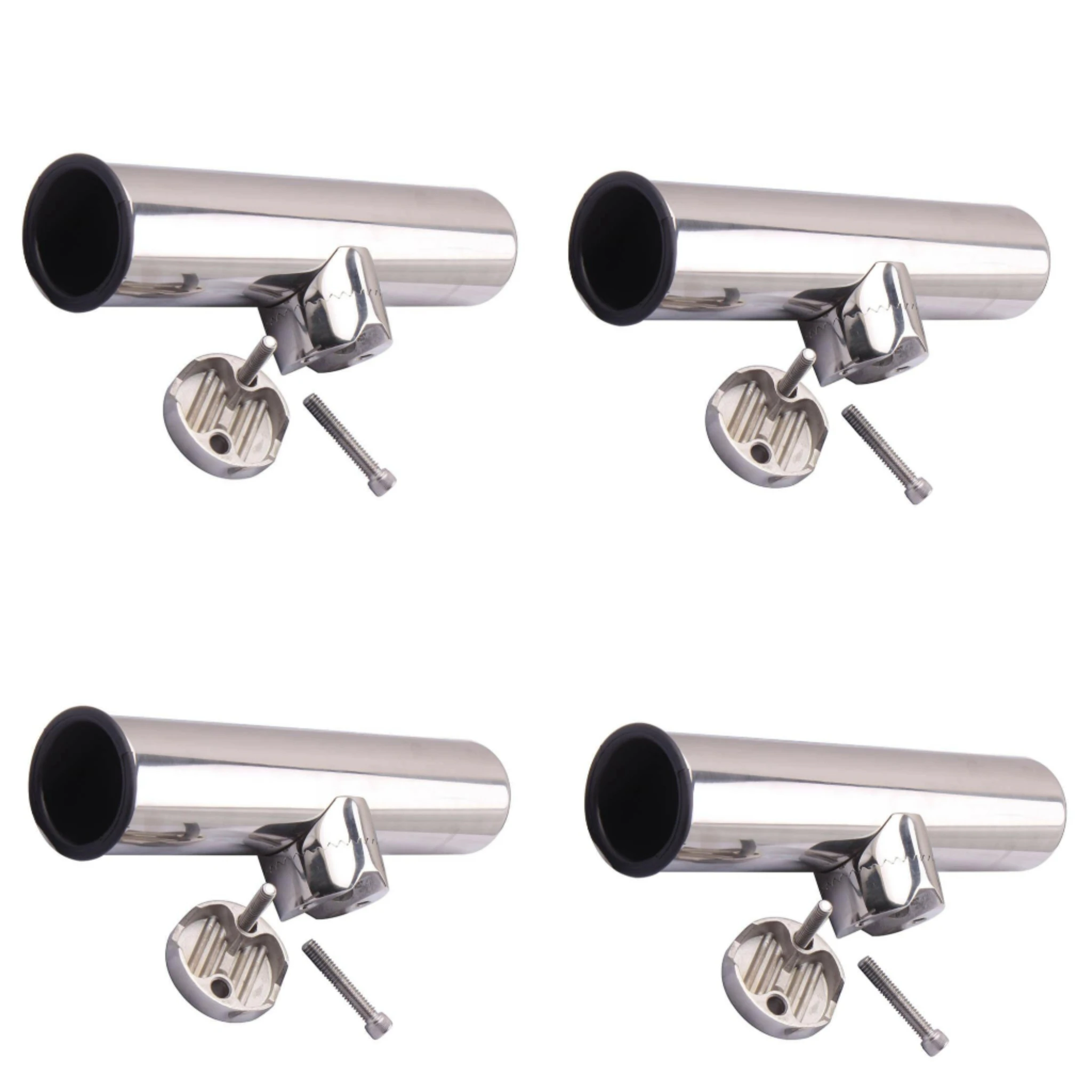 4 Pcs Boat Adjustable Removable Marine Stainless Steel Fishing Rod