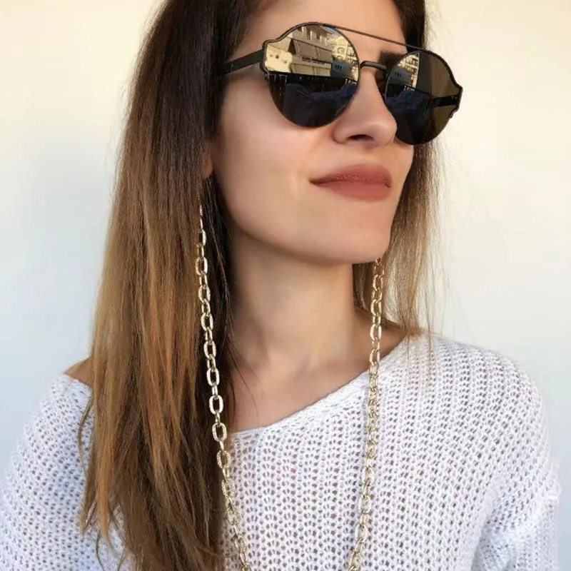2020 Chic Fashion Reading Glasses Chain for Women Metal Sunglasses