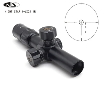 Billig Jagd Zielfernrohr Nacht Stern 1-6x24 FFP Erste Brenn Flugzeug Für Schießen Für Airsoft Für PCP