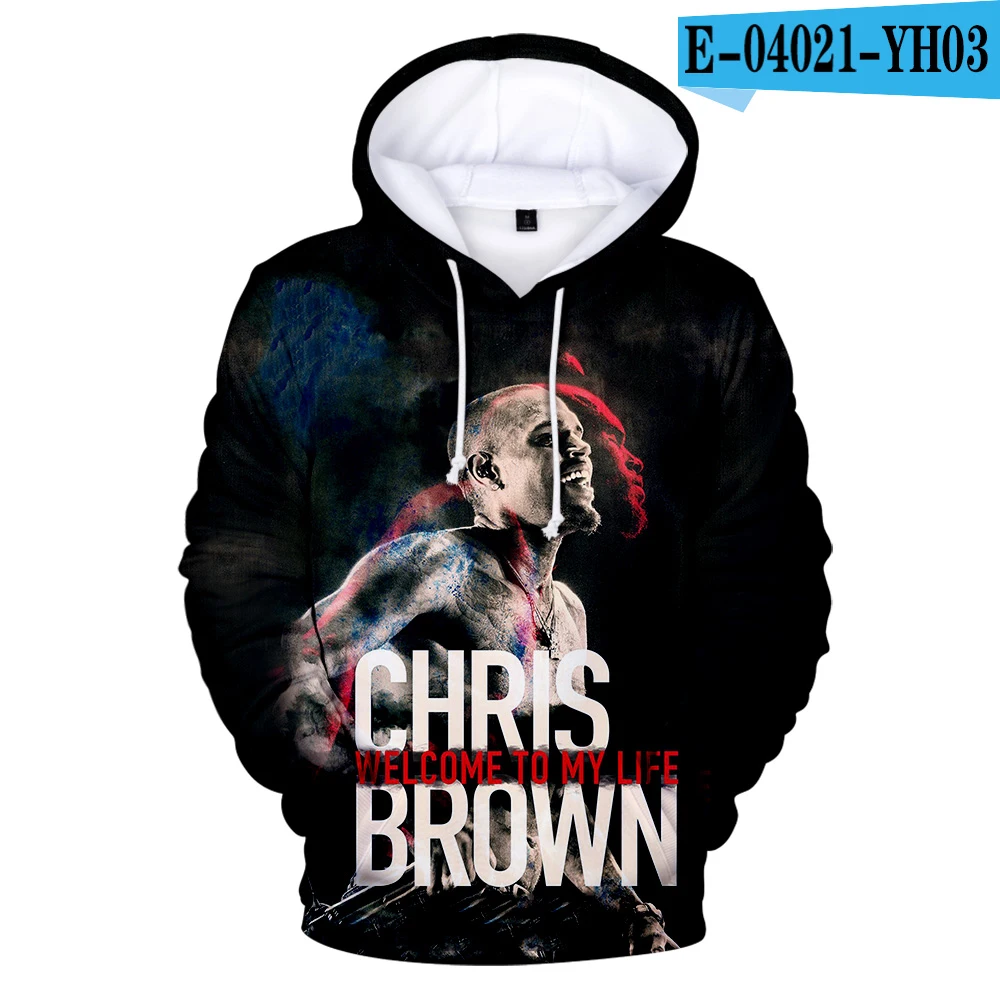 Толстовки с 3D принтом Chris коричневого цвета, модная Толстовка с длинным рукавом в стиле хип-хоп, толстовки с капюшоном Chris коричневого цвета, уличная одежда, пуловер - Color: 3D