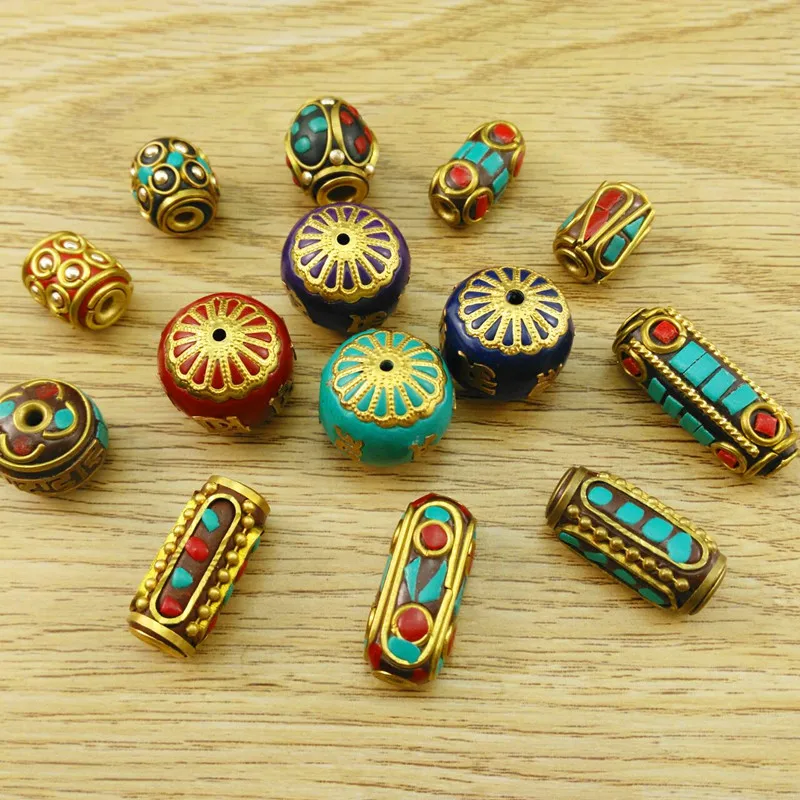 Hand-Made DIY Баррель Бисер браслет в стиле ретро из Непала Тибета удачу бисера
