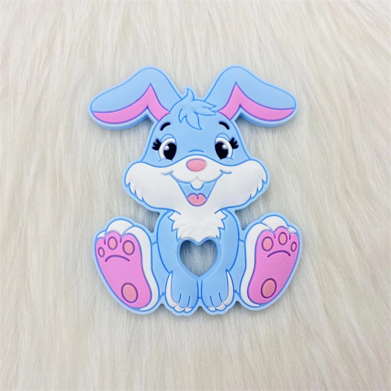 1pcs Cartoon Rabbit Baby Teeether Animal Beads DIY Rodent Silicone Teething Toy Nursing Gift Accessories 4